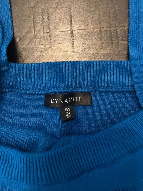 Dynamite Electric Blue Ribbed Knit Tank - Picture 2 of 2